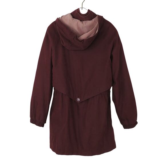 Braetan Maroon Purple Suede Hooded Trench Coat Jacket Small - Picture 5 of 7